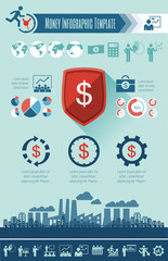 Sticker - Flat Business Infographic Elements plus Icon Set. Vector.