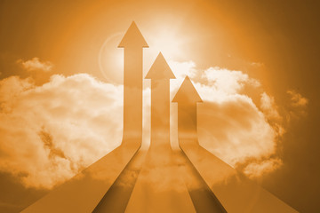 Poster - Arrows in the sky in orange