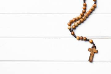 Wall Mural - Wooden rosary beads