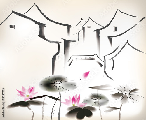 Tapeta ścienna na wymiar chinese painting