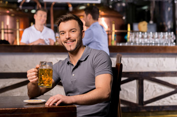 Wall Mural - Man in beer pub.