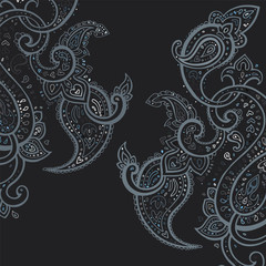 Sticker - Paisley background. Hand Drawn ornament.