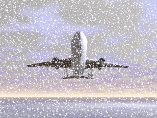 Wall Mural - Aircraft in winter - 3D render