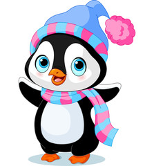 Poster - Cute winter penguin