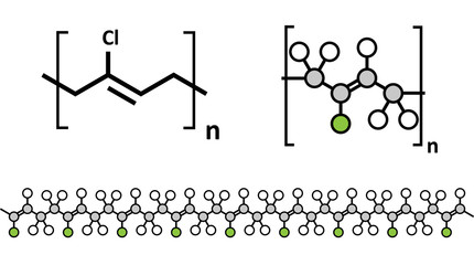 Wall Mural - Neoprene (polychloroprene) synthetic rubber, chemical structure