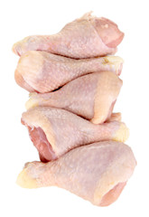 Wall Mural - Raw chicken legs isolated on white