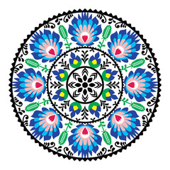 Wall Mural - Polish traditional folk pattern in circle