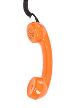 Orange Telephone Receiver Over White