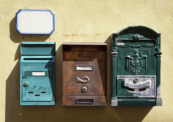 Wall Mural - old letterboxes