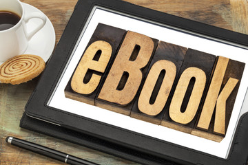 Wall Mural - ebook word on digital tablet