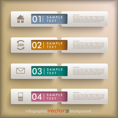 Wall Mural - 4 Banners Retro Background Infographic