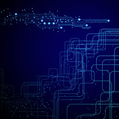 Poster - Abstract techno line background