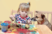 Two Year Old Girl Painting
