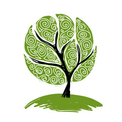 Wall Mural - Abstract green tree for your design