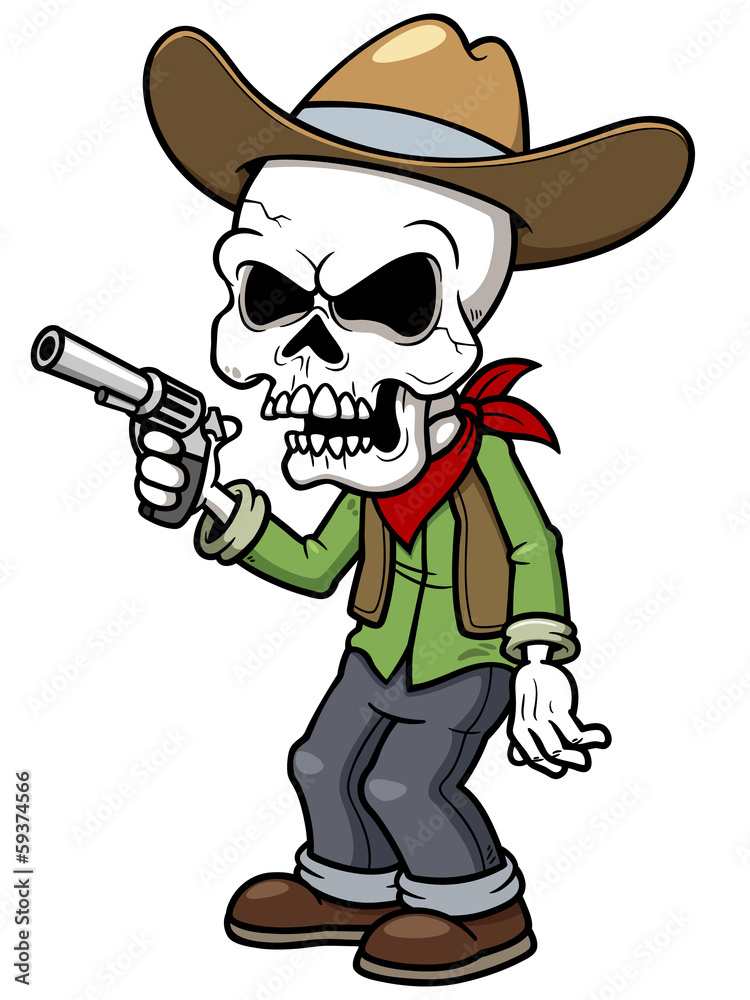 Vector illustration of Cartoon cowboy zombie