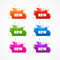 Poster - Colorful Vector Sale Blots Icons with New Title