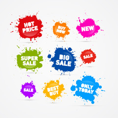 Canvas Print - Colorful Vector Sale Blots Icons