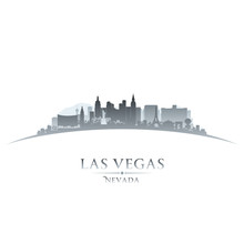 Las Vegas Nevada City Skyline Silhouette White Background