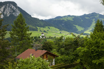 Wall Mural - Valley in Gstaad, Switzerland