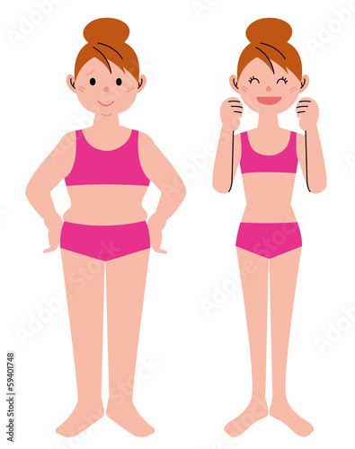 ダイエット ビフォー アフター Stock イラスト Adobe Stock