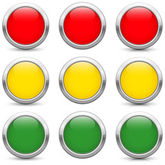 Poster - traffic lights buttons icons, three variants
