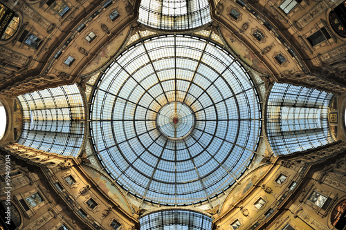 Obraz w ramie Milano - Galleria Vittorio Emanuele - la cupola