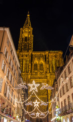 Wall Mural - Christmas decorations near the Cathedral - Strasbourg