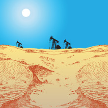 Oil Pumps In Desert