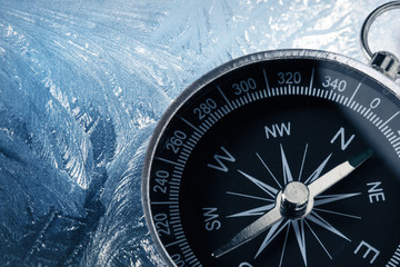 Canvas Print - Compass on ice