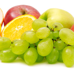 fresh fruits isolated on white background