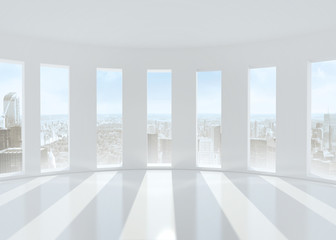 Poster - Bright white room with windows