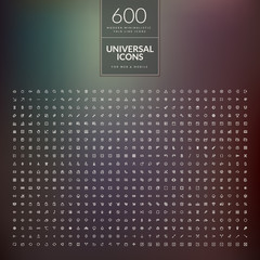 Poster - set of elegant icons for web and mobile