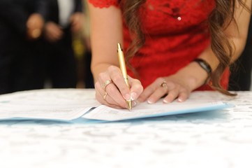 Wall Mural - Bridesmaid Signing Certificate