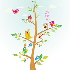 Fotoroleta kreskówka dzieci drzewa
