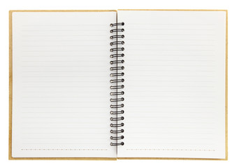 an open blank notebook with spiral