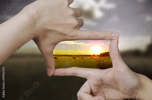 Fotomural Clara visión de una puesta de sol
