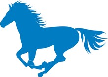Vector Illustration. Prancing Blue Horse