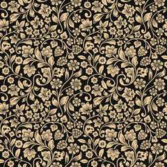 Wall Mural - Vector seamless vintage floral pattern.