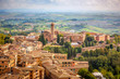 Aerial view over city of Siena