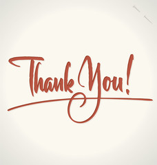 Wall Mural - THANK YOU hand lettering (vector)