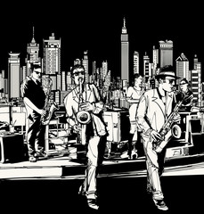 Wall Mural - Jazz band playing in New York