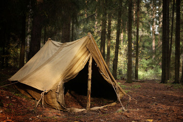old tourist tent
