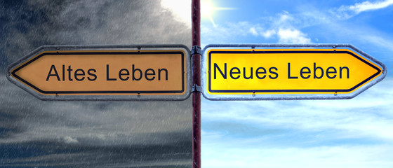 Canvas Print - STrassenschild 2 - Neues Leben