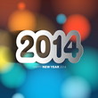 Happy New Year 2014 background with papercut year - vector illus