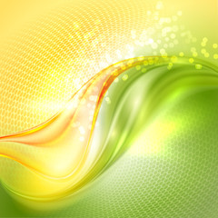 Aufkleber - Abstract green and yellow waving background