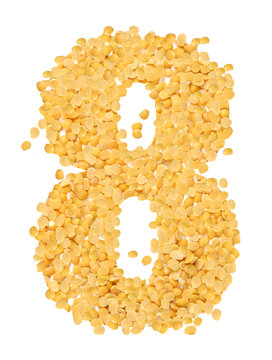 8 Digit, Letter from Split and hulled mung beans