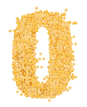 Q, alphabet,Letter from Split and hulled mung beans
