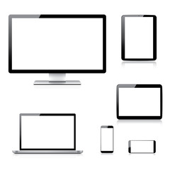 Aufkleber - Realistic computer, laptop, tablet and smartphone vectors