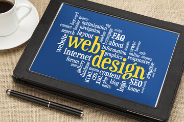 Wall Mural - web design word cloud