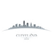 Cleveland Ohio city skyline silhouette white background
